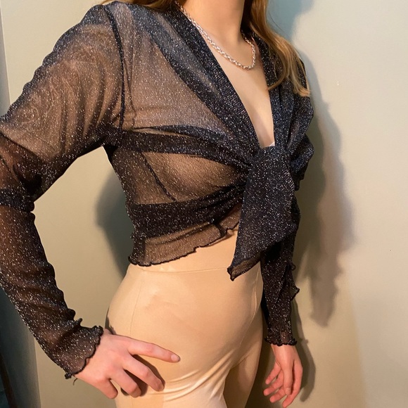 Sparkling Mesh Cardigan Top - Picture 2 of 4